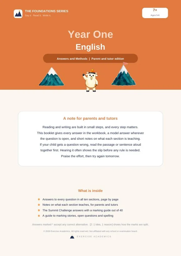 Year One English: Answers and Methods